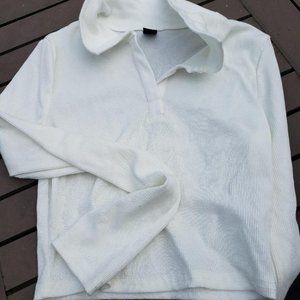 White Shein Ribbed crop size small